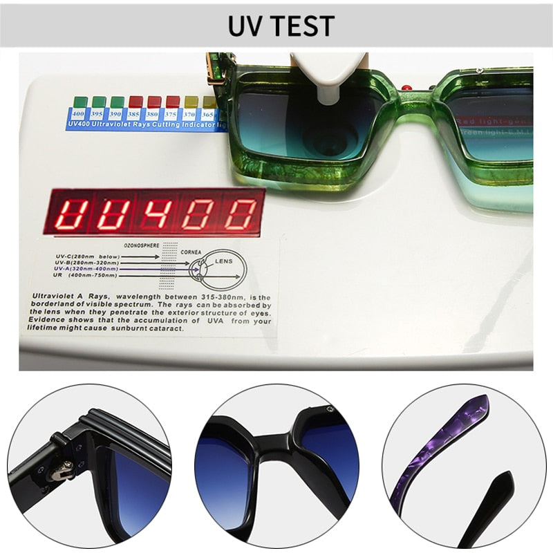 Unisex Fashionable Retro Square Shades UV400