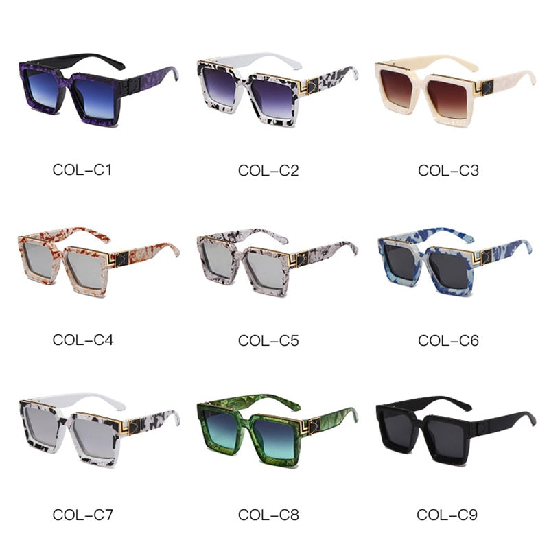 Unisex Fashionable Retro Square Shades UV400